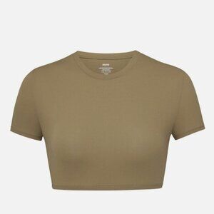 SKIMS FITS EVERYBODY SUPER CROPPED T-SHIRT Limited Edition Khaki 2x NWT